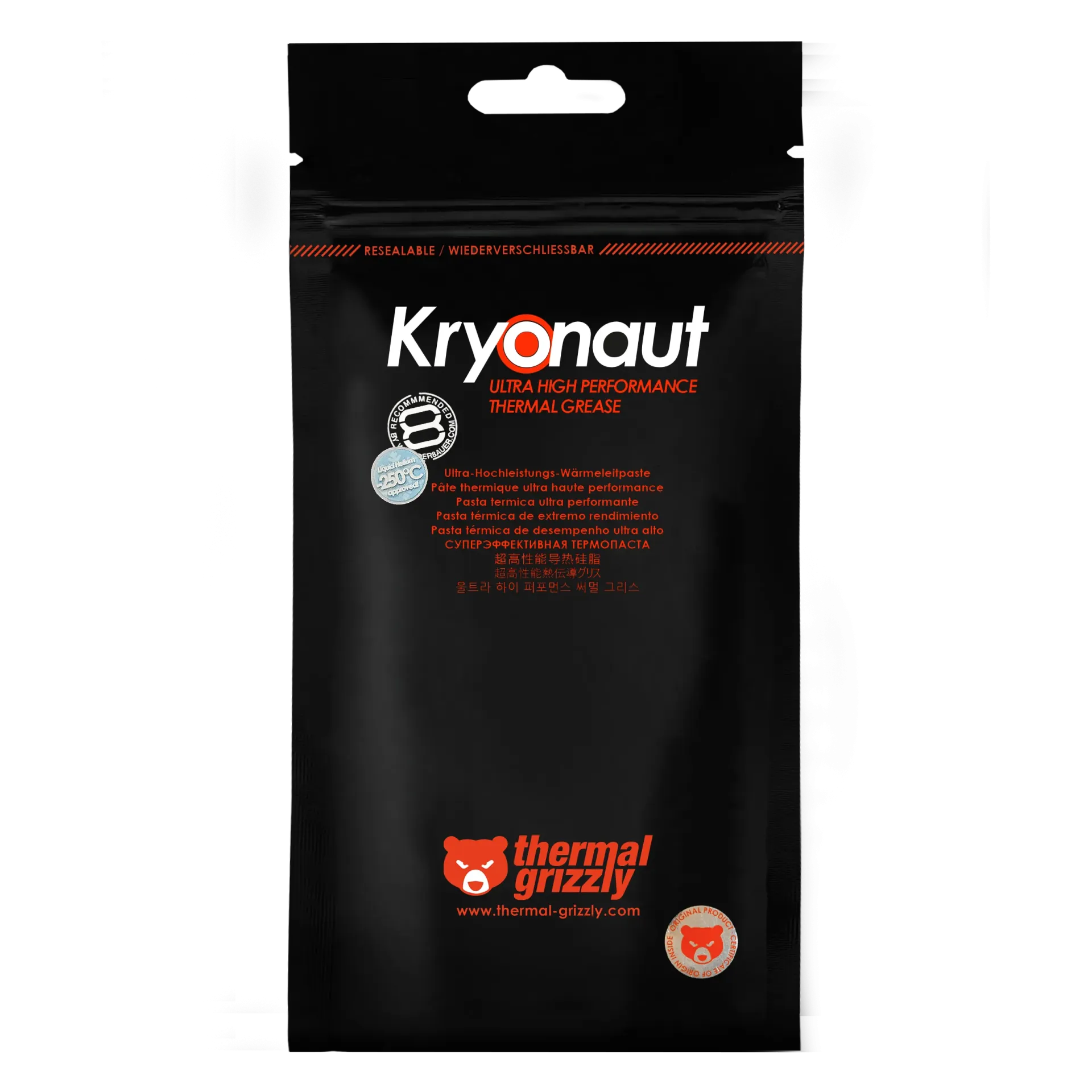 Pasta térmica Thermal Grizzly Kryonaut de 5.5 g para CPU y GPU.