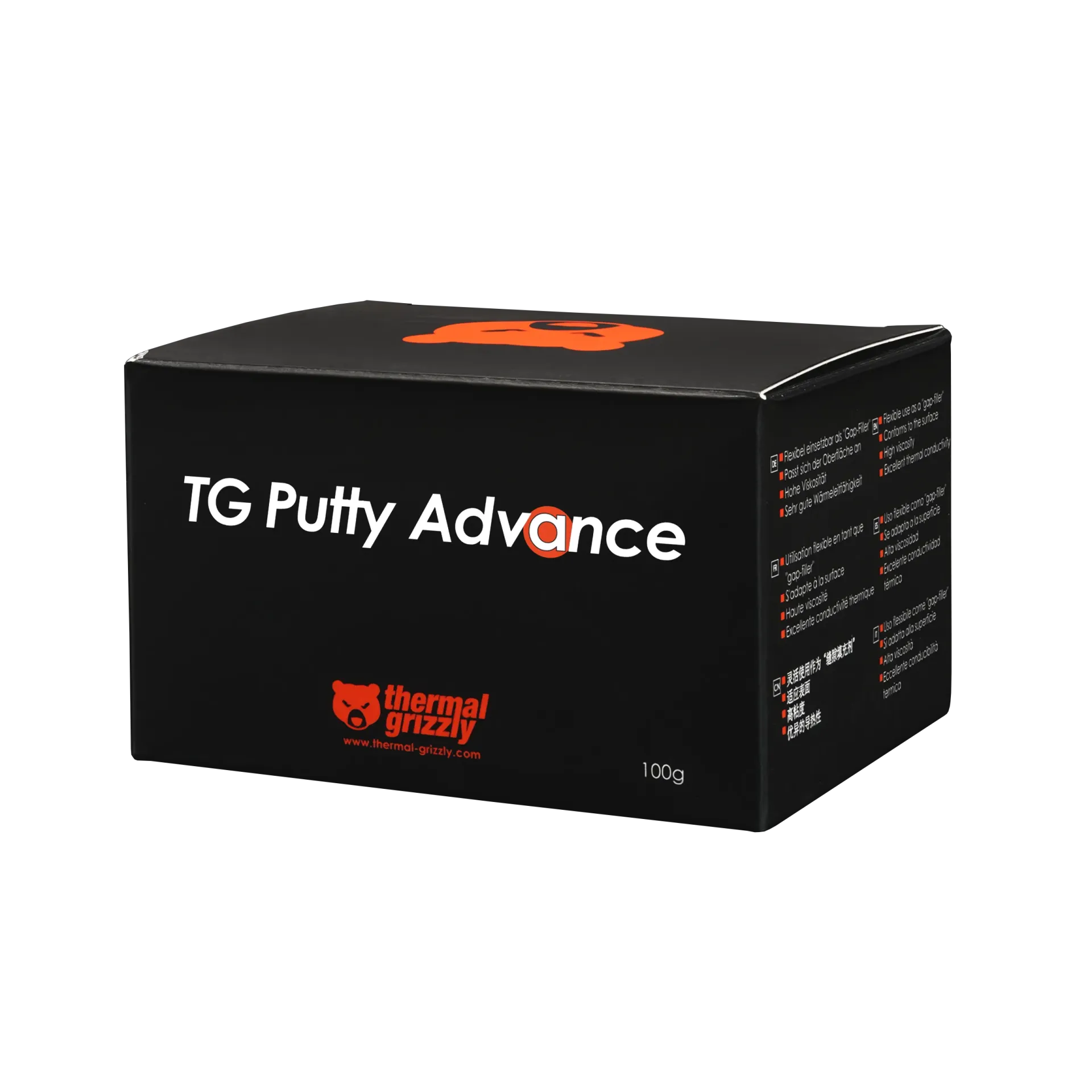 Masilla térmica Thermal Grizzly Putty Advance de 100 g para tarjetas gráficas y componentes electrónicos.